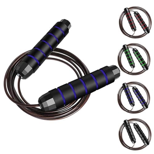 Jump ropes lying on a gym floor