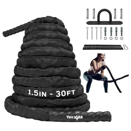Yes4All Battle Rope 1.5 in. × 30 ft (with cover, anchor and strap)