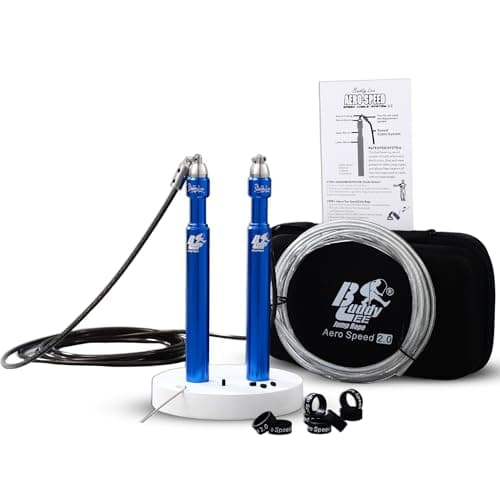 A woman holding a jump rope in a boxing gym